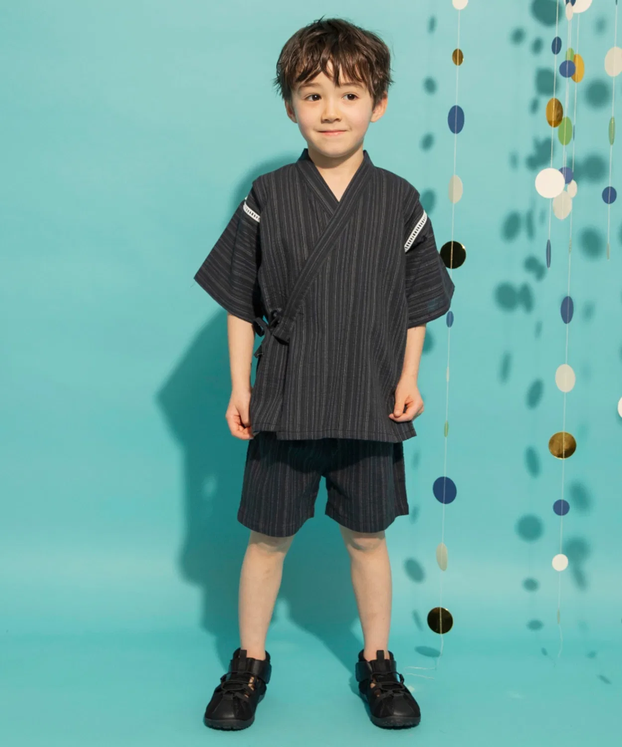 Детское кимоно Jinbei, хлопок, чёрный