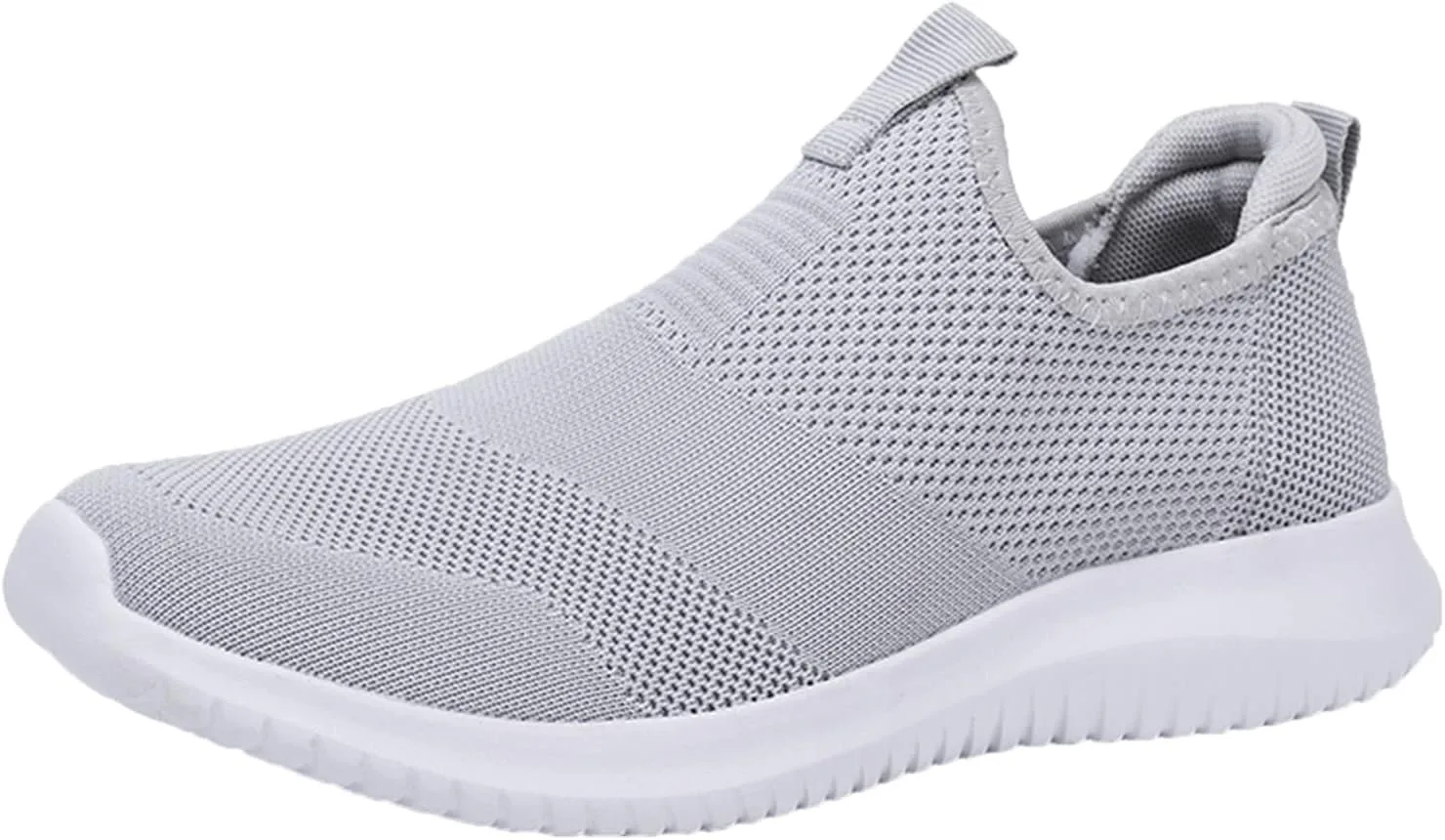 Мужские кроссовки в стиле Smart Casual, белые, без шнурков, легкие теннисные кроссовки на плоской подошве, легкие кроссовки из сетчатого материала Flyknit, дышащие, удобные, простой стиль, спортивная обувь Generisch