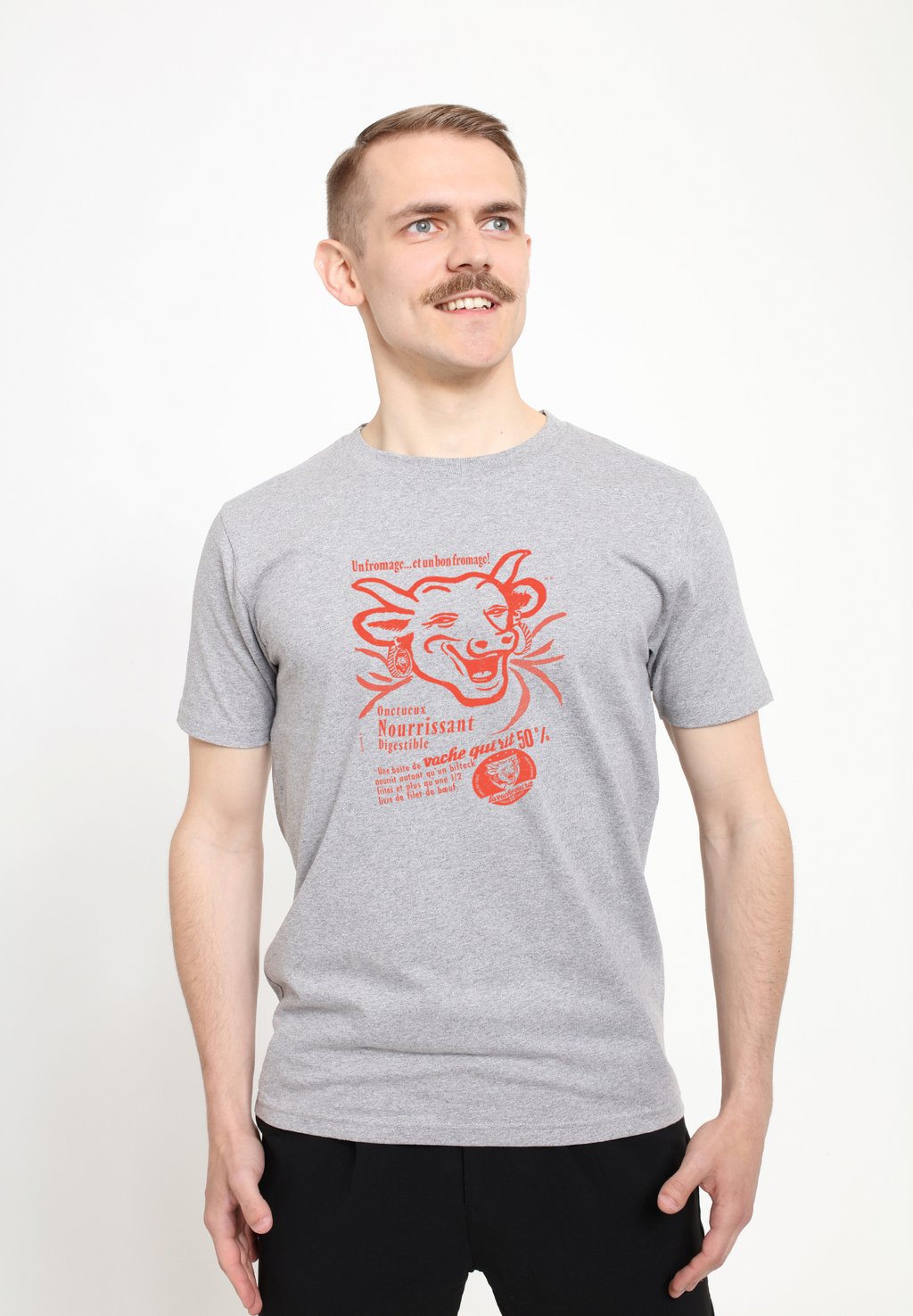 

Футболка с принтом THE LAUGHING COW UNFROMAGE ET UNBON FROMAGE Henry Tiger, цвет Heather Grey