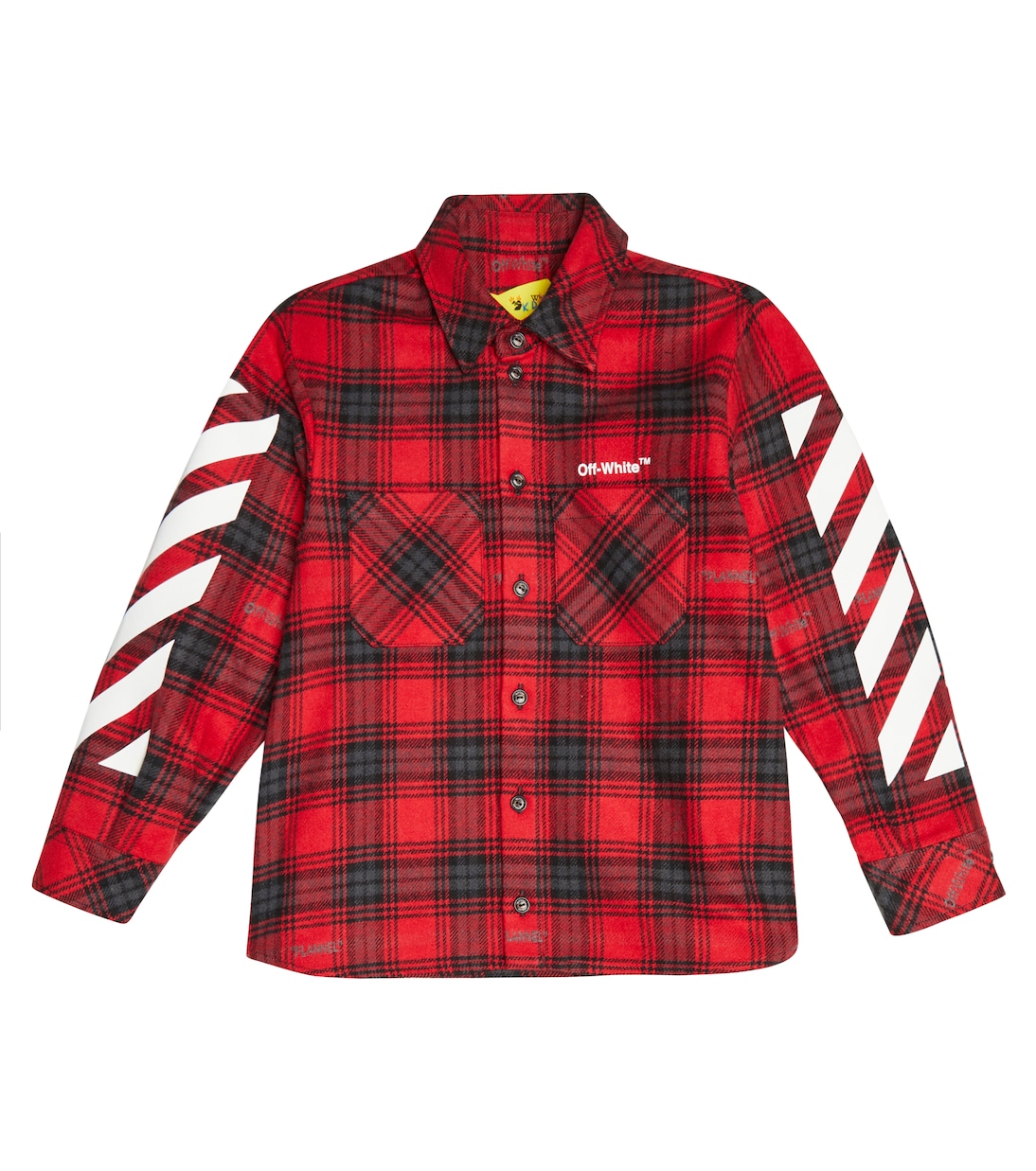 

Рубашка из хлопковой смеси с логотипом в клетку Off-White Kids, Red White