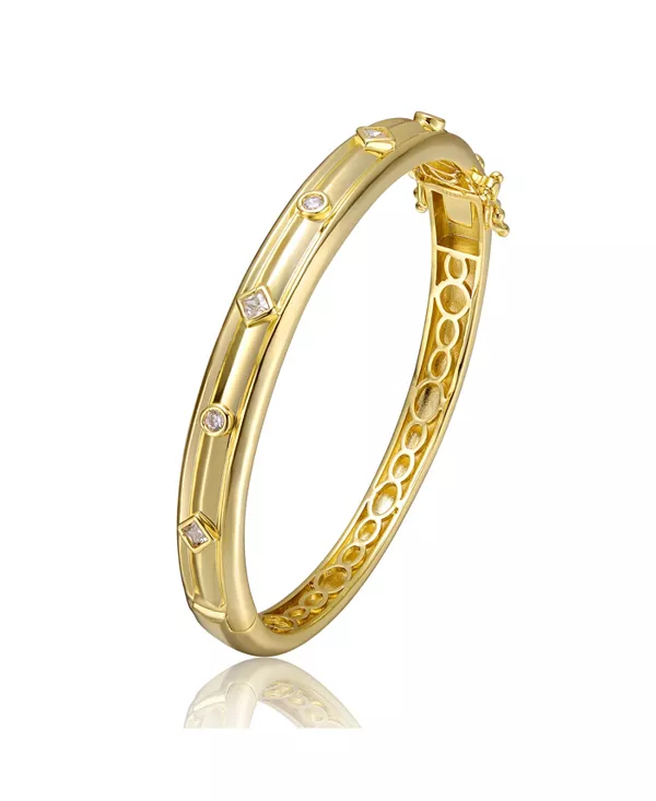 

Браслет с рифленым покрытием из кубического циркония 14 карат Rachel Glauber, gold