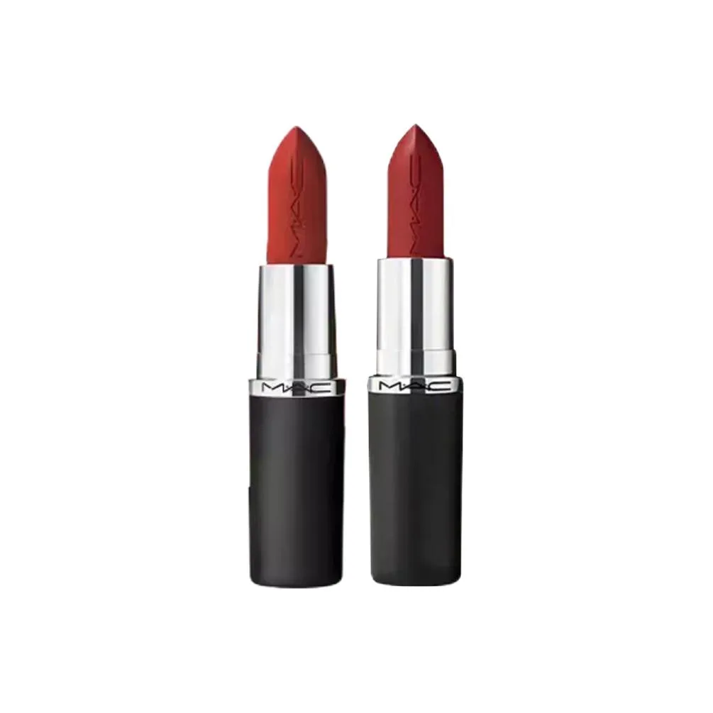 MAC Набор матовых сатиновых помад Large Bullet, легко растушевываются, натуральный оттенок, 3.5г*2, Two-Piece Set: Matte Lipstick #602 Big Pepper+Glossy Lipstick #826 Pink Glow