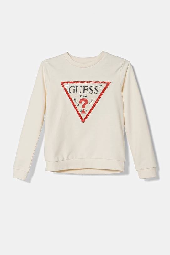 

Детская хлопковая толстовка Guess, бежевый