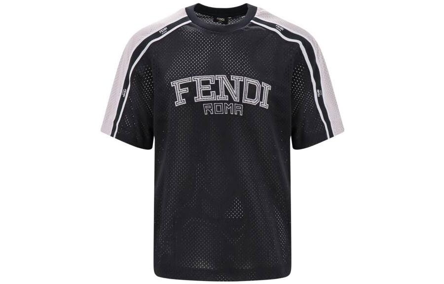

Футболка мужская черная/серебристая Fendi, черный