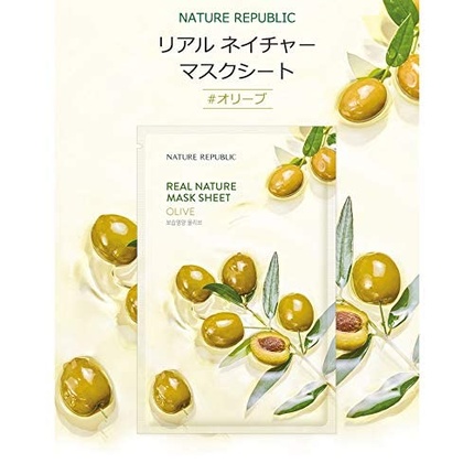 Маска для лица Nature Republic — Пленка Real Beauty, оливкового цвета, 1 лист, ,77 жидких унций — фото 2