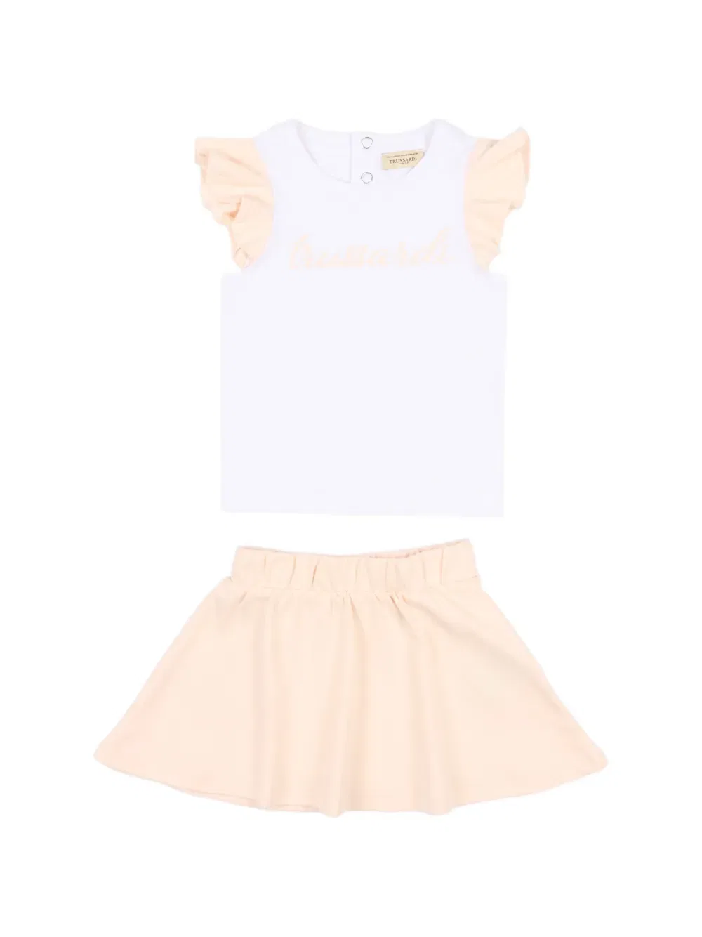 Комплект из топа и юбки с оборками Trussardi Junior, белый