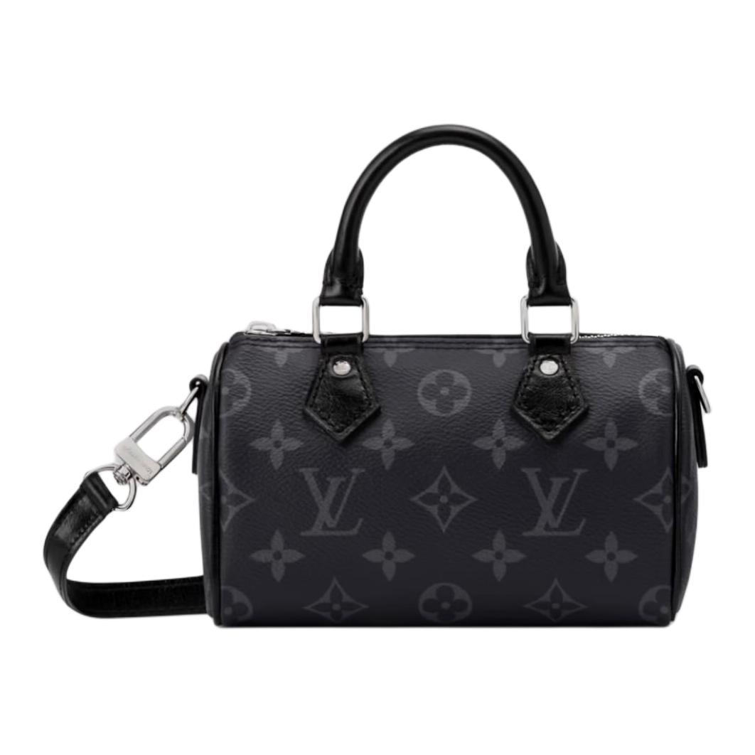 LOUIS VUITTON НаноСпиди Покрытый холст Женская одноручная сумка через плечо Черная — фото 2