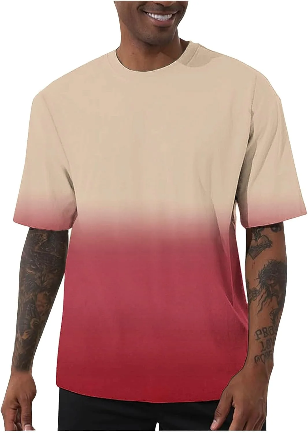 Мужская футболка Ombre Gradient с коротким рукавом и круглым вырезом — фото 2