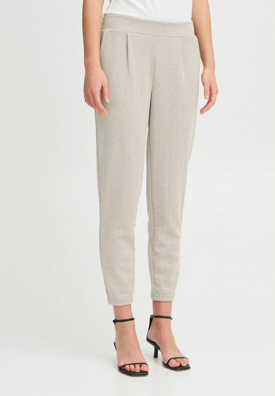 

Брюки ICHI Trousers, Fungi Almond Milk Herringbone/Beige