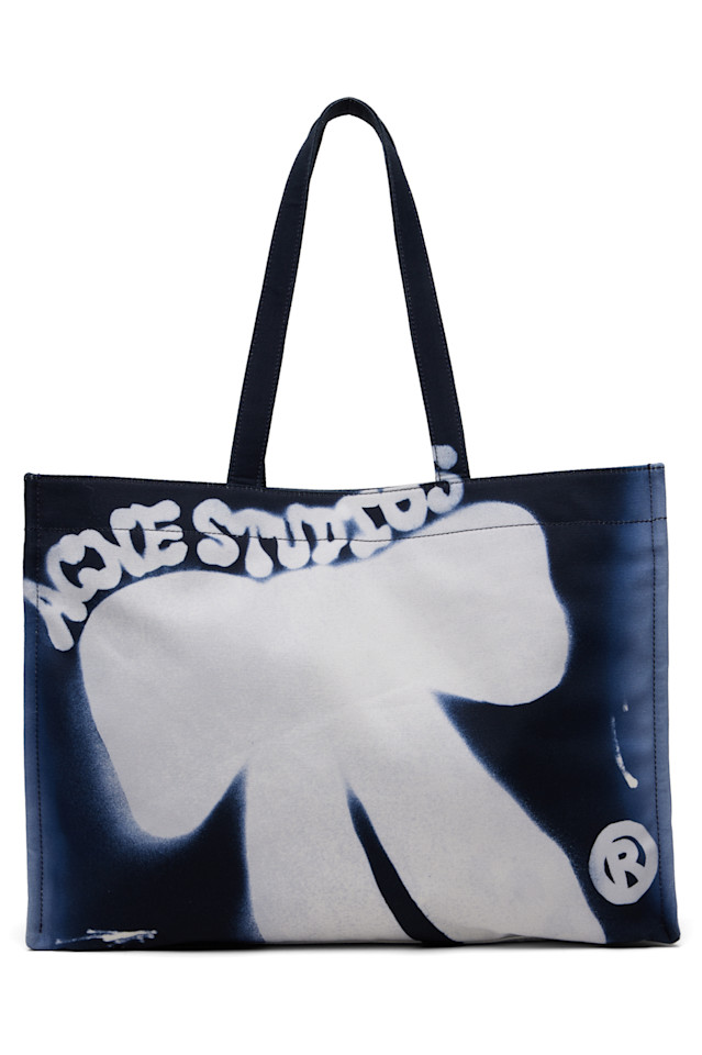 

Acne Studios Сумка-Шоппер с логотипом темно-синего цвета