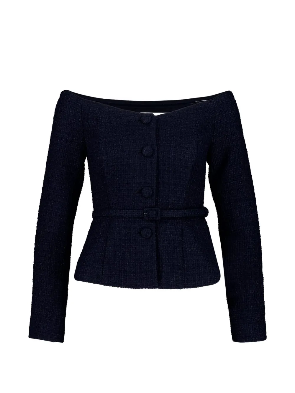 

Топ из букле с открытыми плечами Roland Mouret, синий