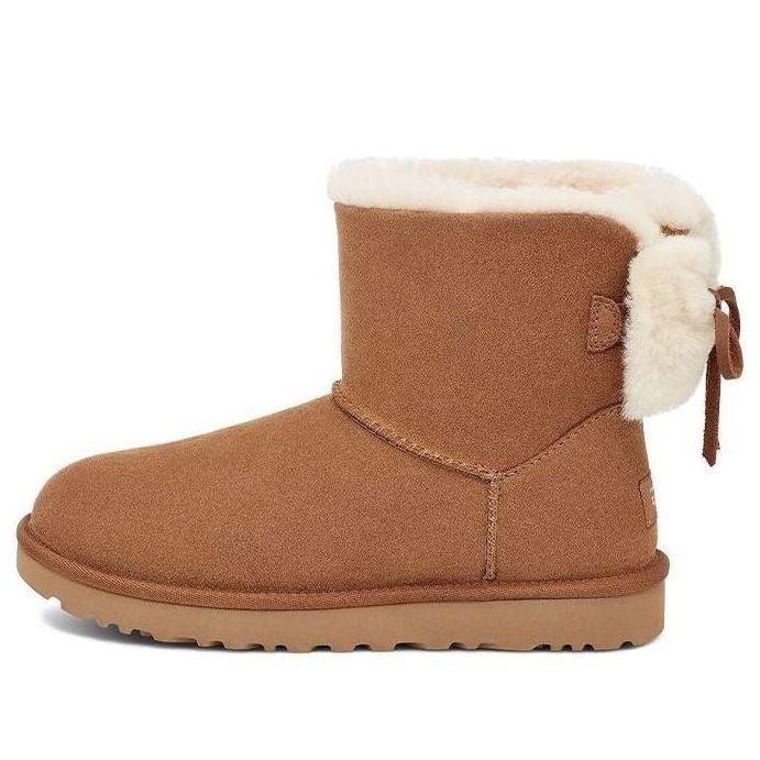 Ботинки зимние UGG WMNS Classic Double Bow Mini, коричневый