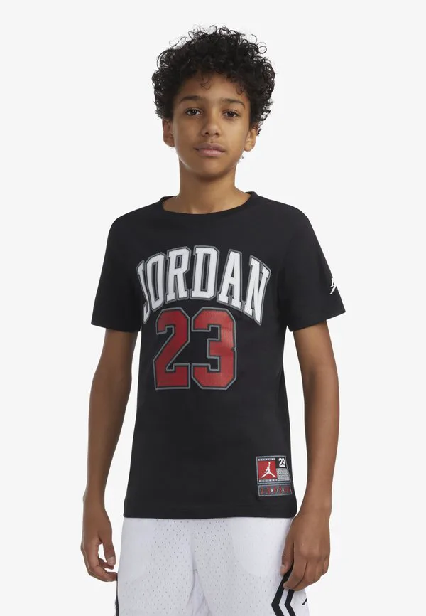 Футболка унисекс с принтом "практический полет" Jordan, Black/Gym Red