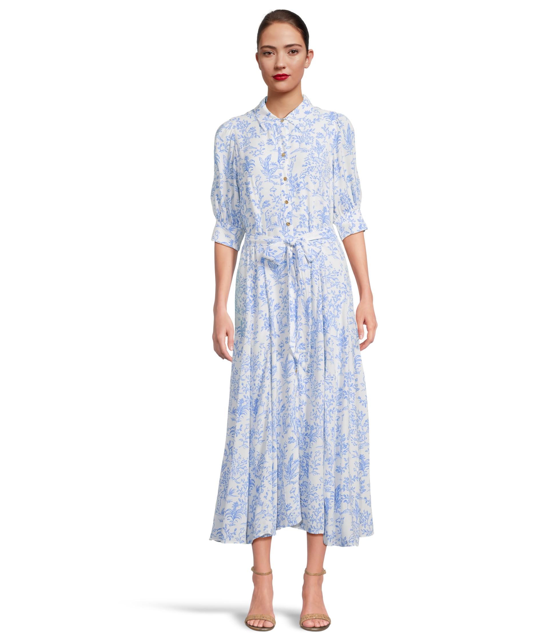 

Платье Lilly Pulitzer Larkyn Midi Shirtdress, цвет Resort White Tall Tales