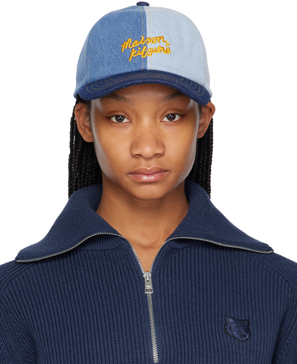 

Синяя джинсовая кепка 6P Maison Kitsune, Washed indigo