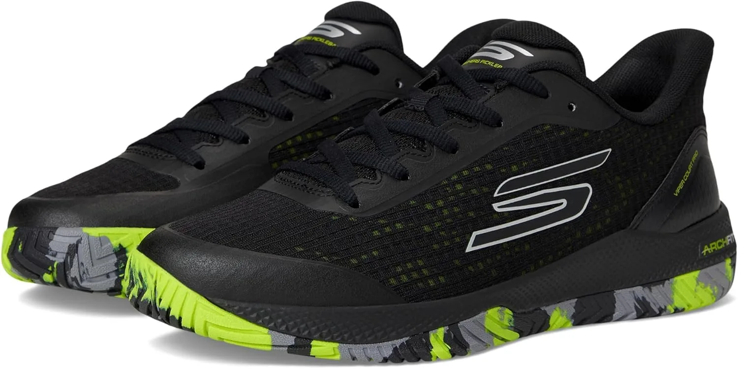 Мужские кроссовки Skechers Viper Court - спортивные кроссовки для пикбола, подходящие для игры на открытом воздухе и в воздухе, с водоотталкивающим покрытием, черный — фото 2
