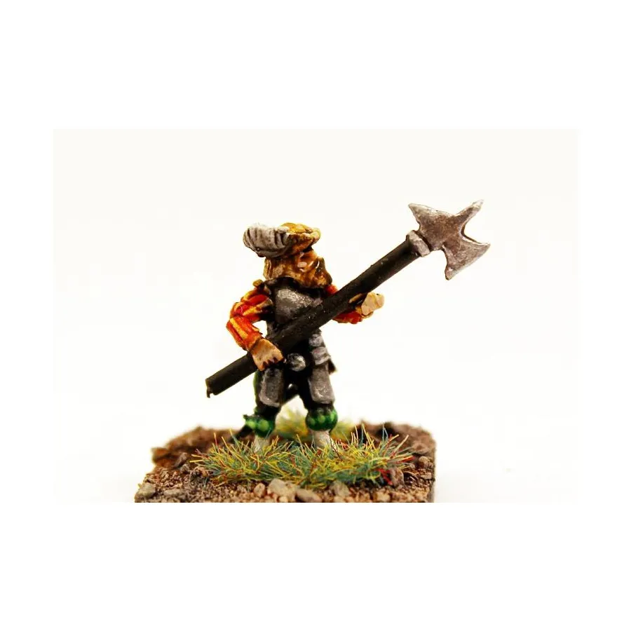

Ландскнехт с бронированной алебардой наступает, Altuos Historical Miniatures - Early 16th Century (15mm)