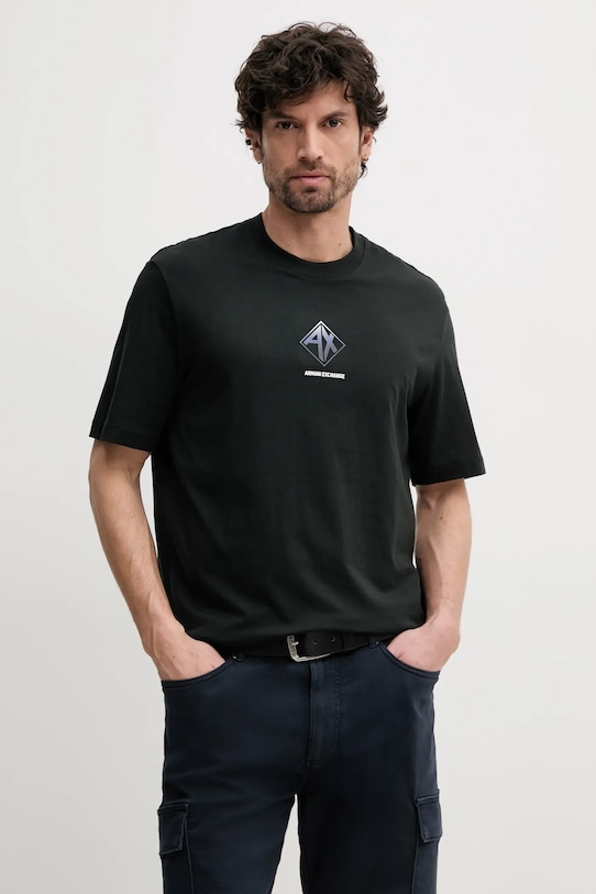 

Хлопковая футболка Armani Exchange, зеленый