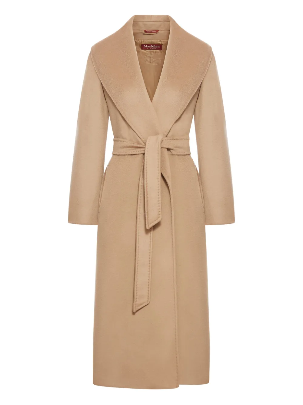 

Пальто с поясом и шалевым воротником MAX MARA, коричневый