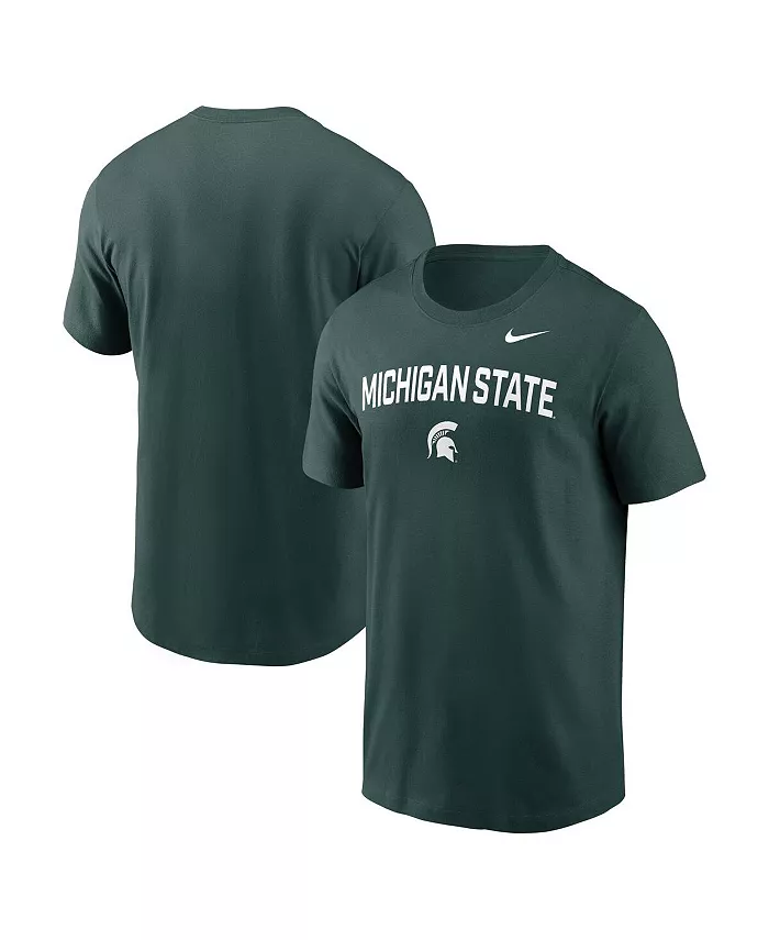 

Мужская футболка Michigan State Spartans Primetime Arch Stack зеленого цвета Nike