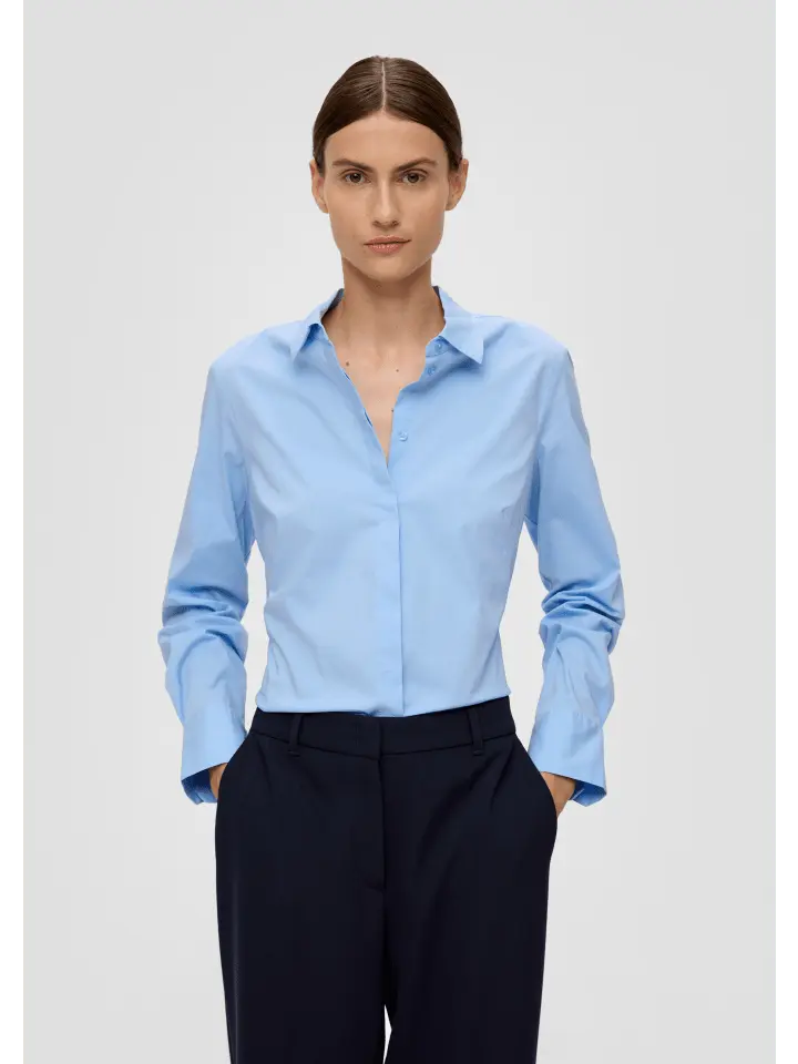 

Блуза sOliver BLACK LABEL langarm, синий