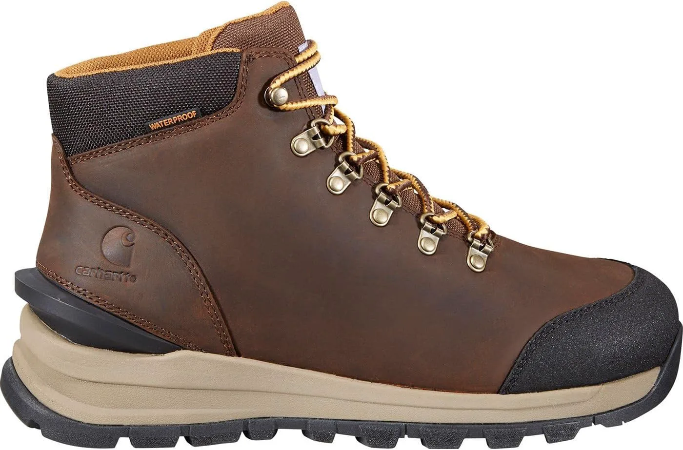 Мужские рабочие ботинки Carhartt Gilmore с алюминиевым носком 5", водонепроницаемая кожа, противоскользящие, темно-коричневый — фото 2