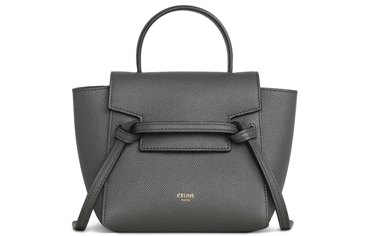 

CELINE Сумка через плечо Catfish из зерненой телячьей кожи, кроссбоди, женская, серая