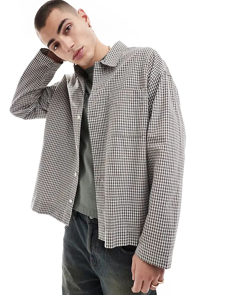 

Свободная рубашка в серую клетку Jack & Jones