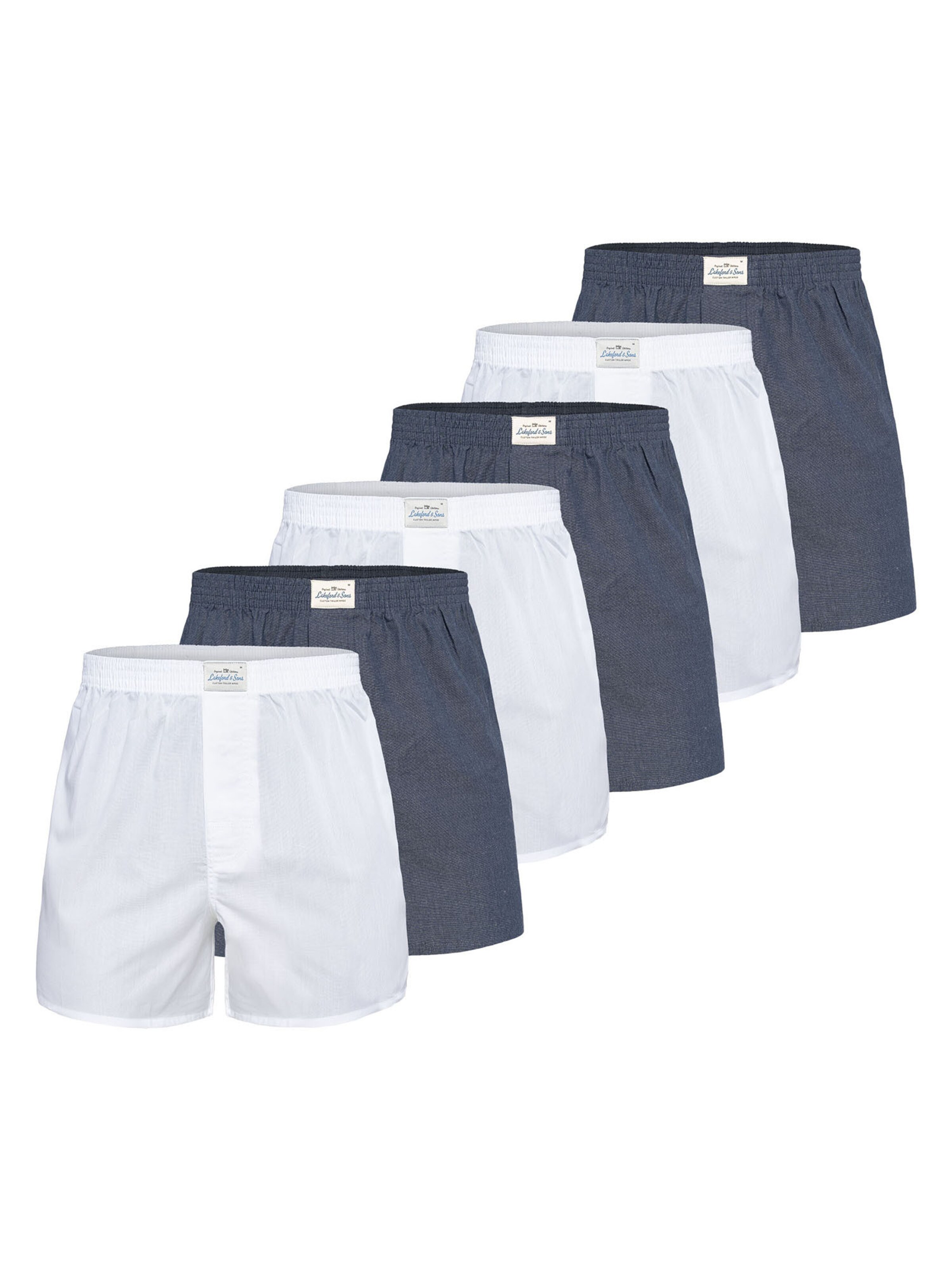

Lakeford & Sons Боксеры 'American Boxershorts Herren 6-Pack' в классических дизайнах, темно-синий, белый