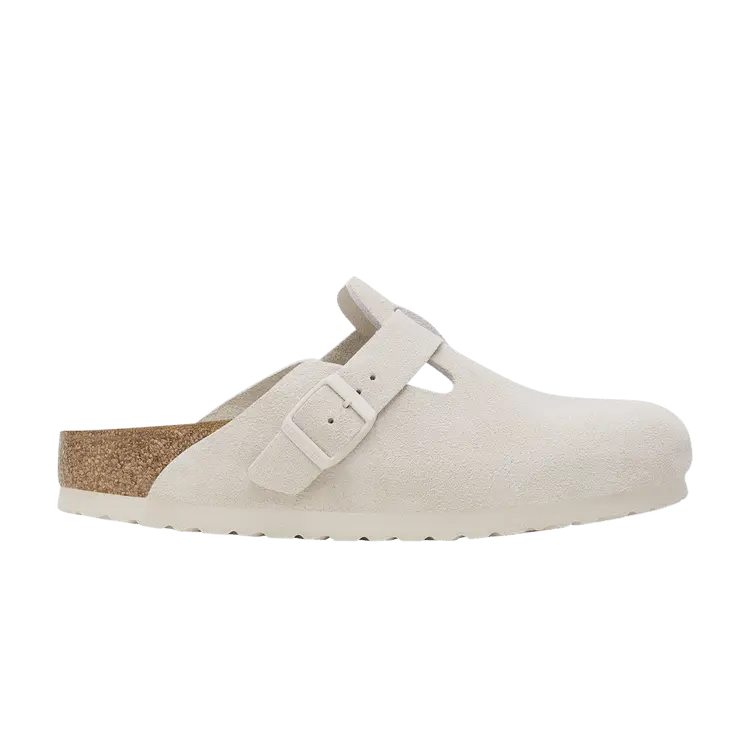 

Кроссовки Birkenstock Boston Soft Footbed Suede Leather Narrow Antique White, белый