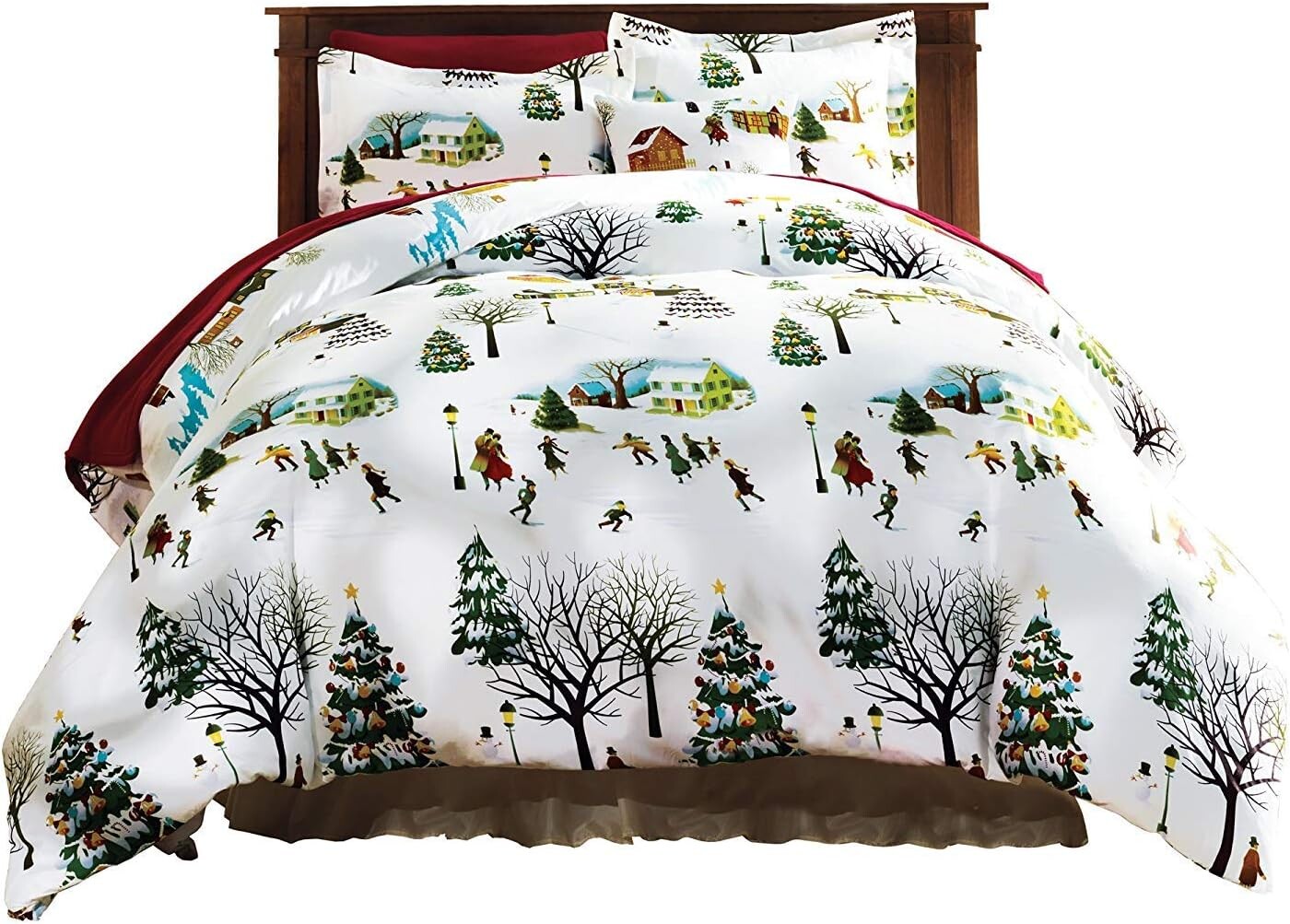 

Биты и кусочки — комплект постельного белья Christmas Village King Duvet — мягкий двусторонний пододеяльник из микрофибры, с рождественским принтом, легкий в уходе с подходящими стандартными накладками Bits and Pieces, Multicolored