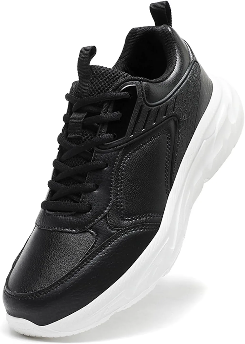 

Мужские повседневные туфли, модный новый дизайн, простой однотонный цвет, шнуровка, толстая подошва, кроссовки для мужчин Generic, белый