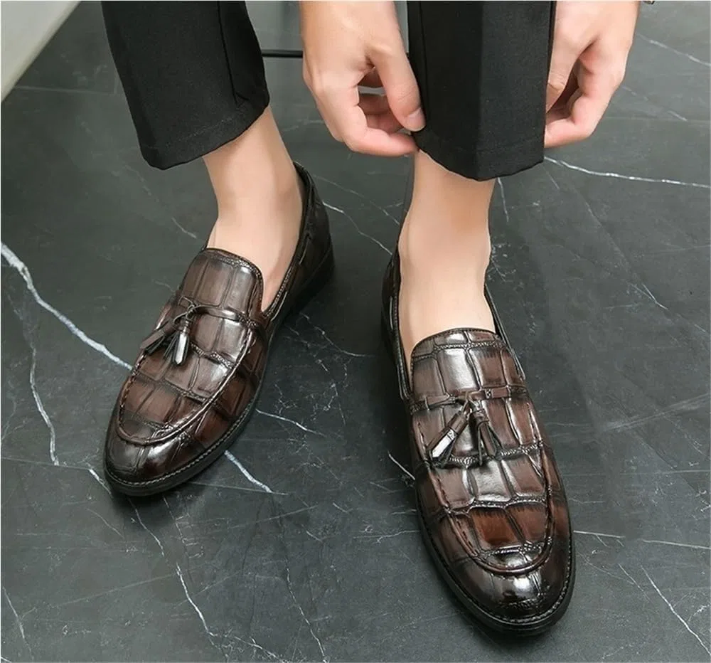 Туфли лоферы, коричневый, Mens Burnished Toe Loafers DHFIRUFSHLO — фото 2