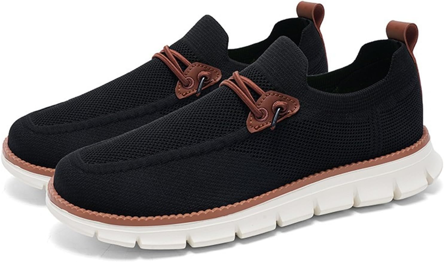 

Мужские повседневные оксфорды кроссовки из дышащей вязаной ткани, удобные легкие прогулочные туфли Abborora, черный