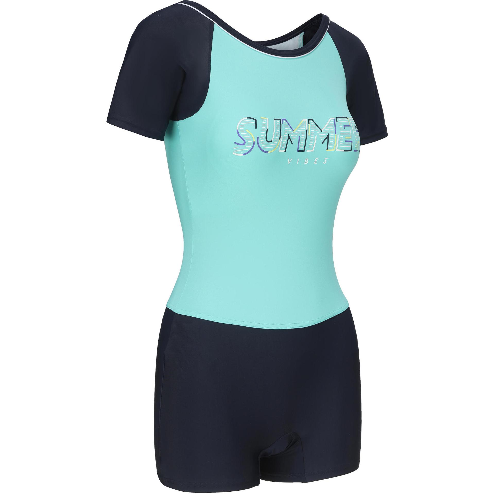 

DECATHLON Купальник UNA SUMMER MINT цельный женский бирюзовый/серо-голубой/светло-розовый фиолетовый