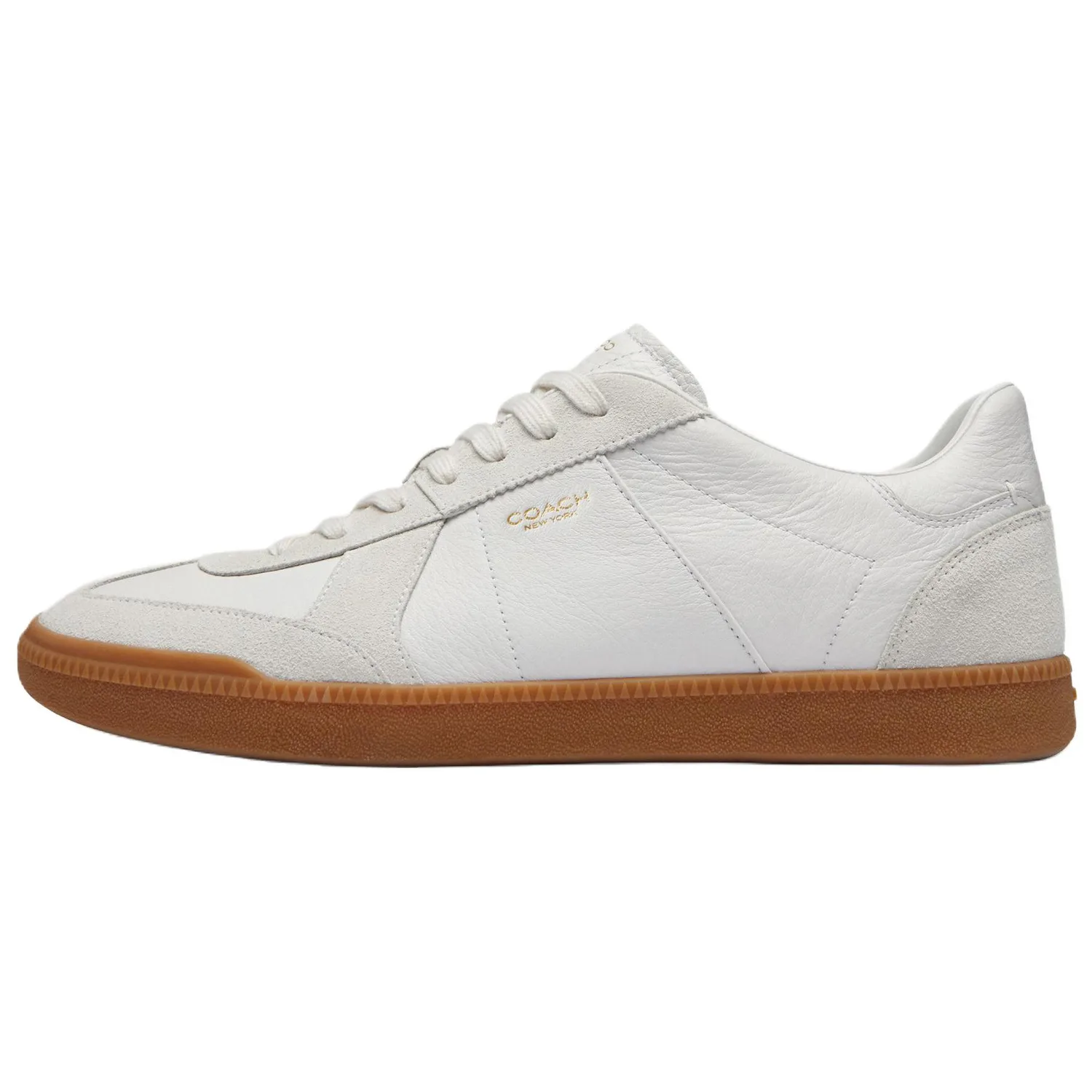 COACH Ellis Cow Split Leather Low Top Skateboard Shoes Men's Bright White