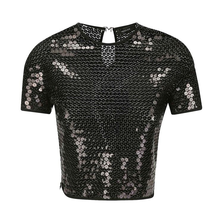 

Топ Mugler Tulle Stretch Top Black, черный
