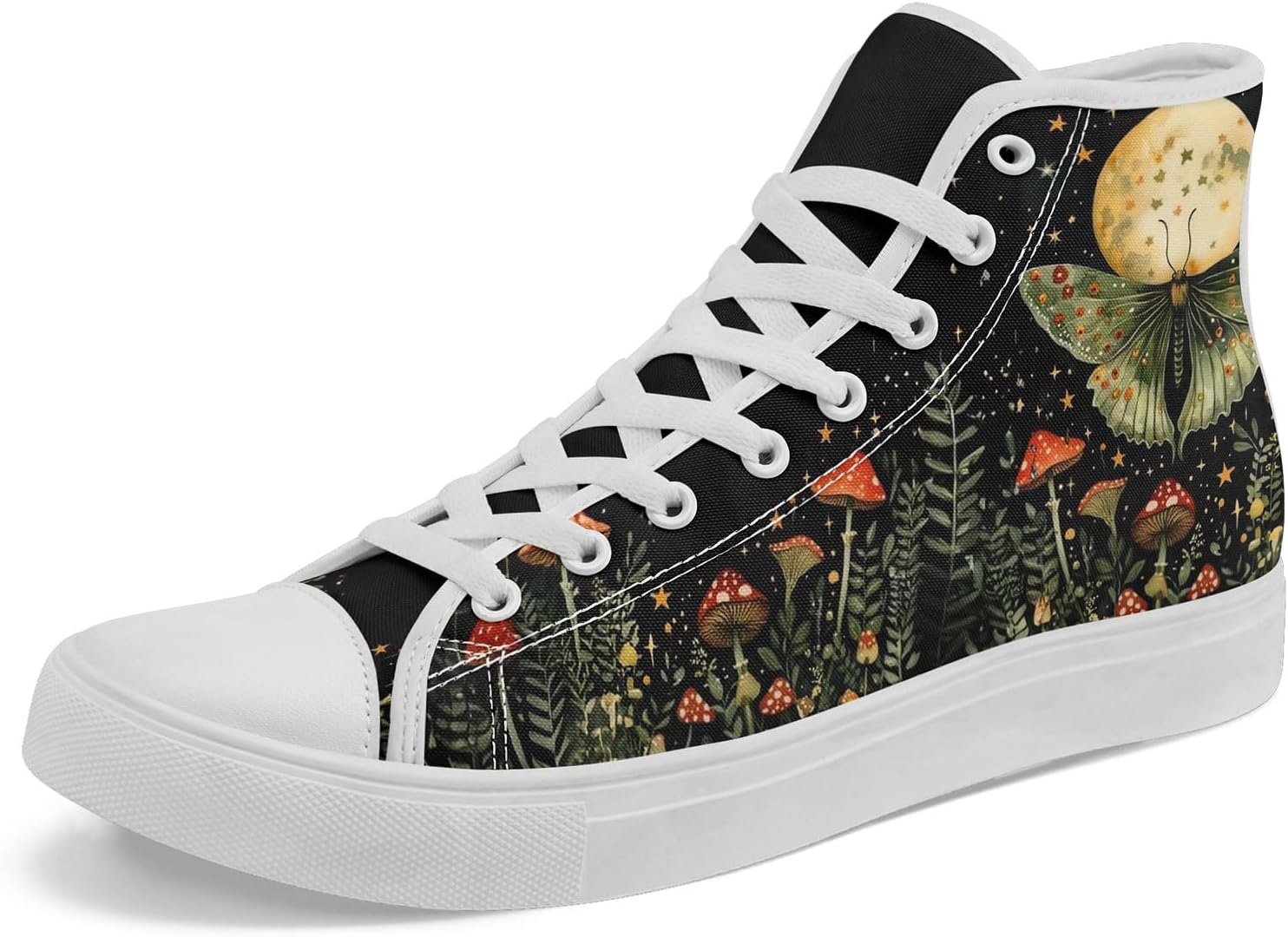 

Кроссовки на высокой подошве AWSOLE Fashion из канвы для мужчин и женщин, унисекс, с принтом пчелы, бабочки, луны и цветов, легкие повседневные обувь на плоской подошве, белый/черный/красный/темно-зеленый/коричневый/бежевый