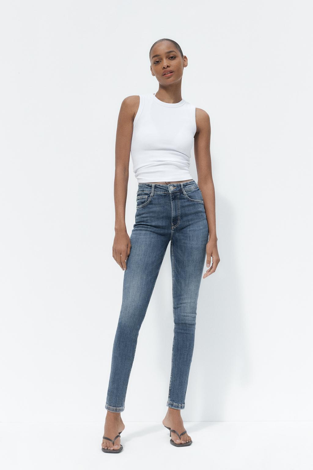 

Джинсы trf sculpt с высокой талией ZARA, синий