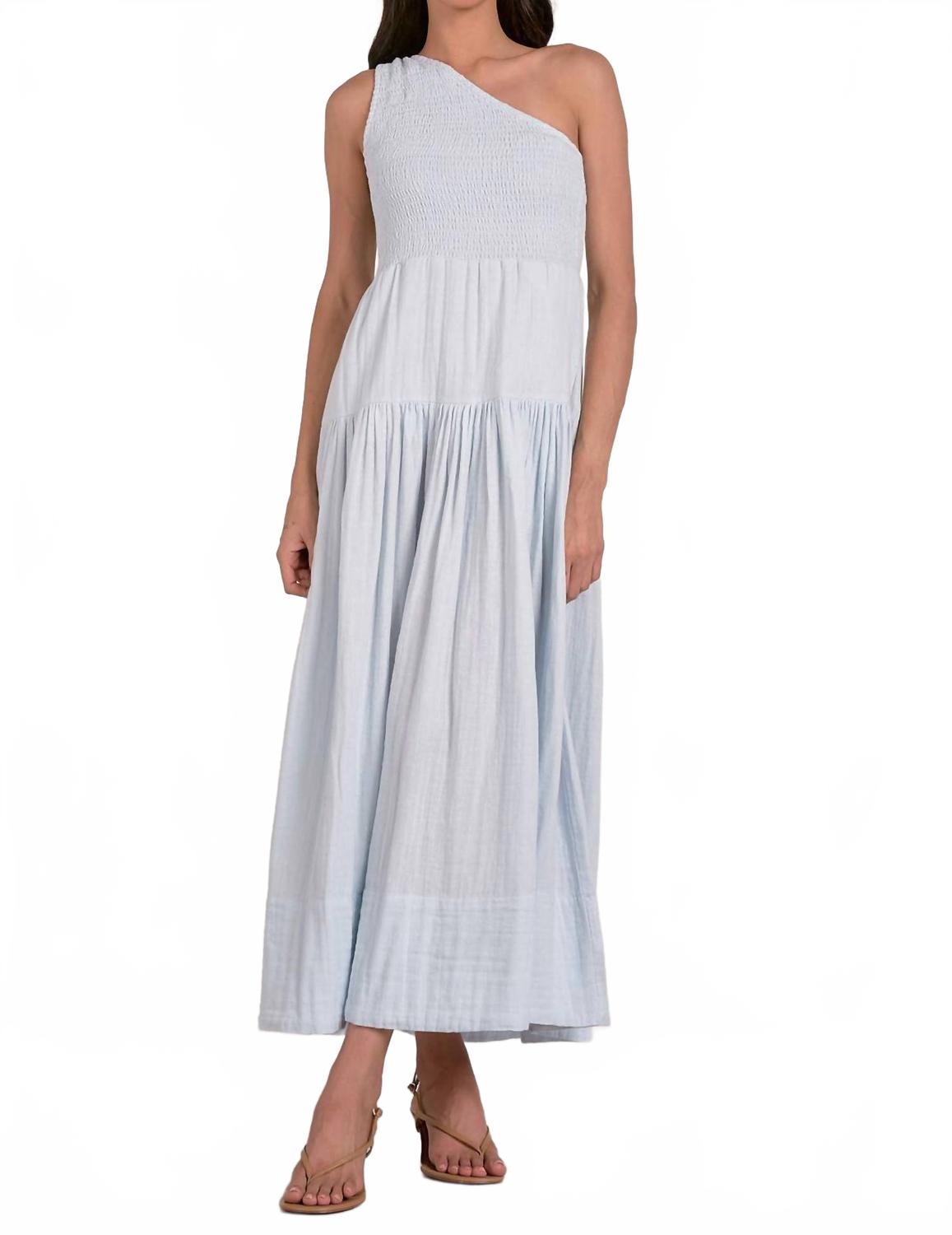 

Платье макси с одним плечом в синем цвете ELAN