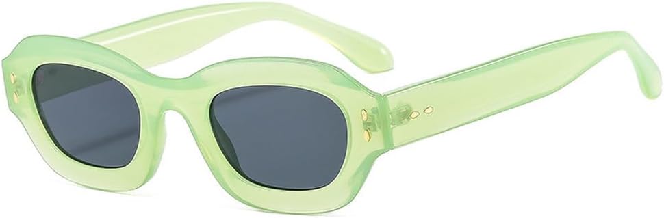 

Популярные модные солнцезащитные очки квадратной формы с многоугольными линзами для женщин, защита от ультрафиолета UV400, ретро-стиль, декор с заклепками, модные мужские солнцезащитные очки сине-зеленого цвета WNCKSQ, Green Grey