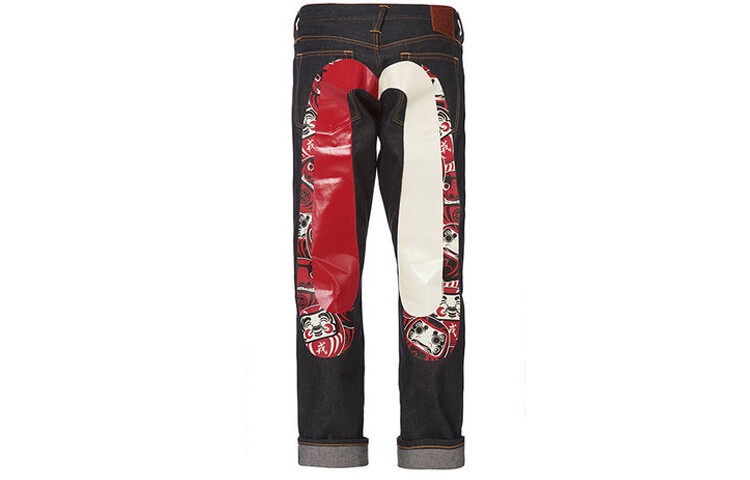 

Джинсы мужские деним синие Evisu, темно-синий