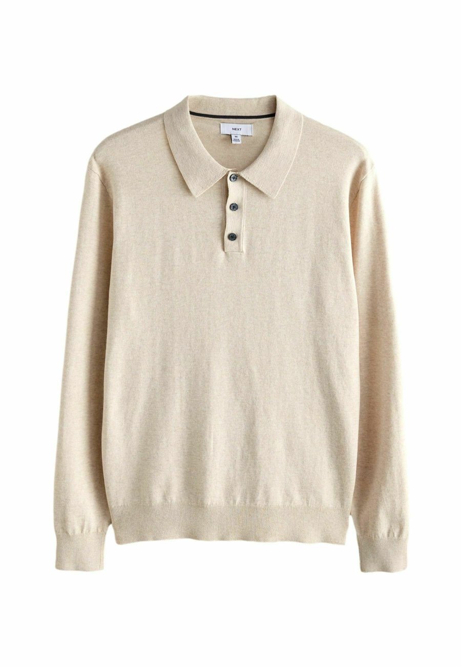 

Поло Next SLIM FIT RICH LONG SLEEVE, Neutral Marl/Beige