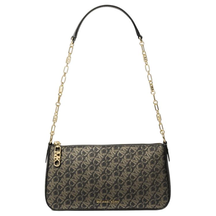 

MICHAEL KORS Сумка через плечо из искусственной кожи, женская, среднего размера, черно-золотая