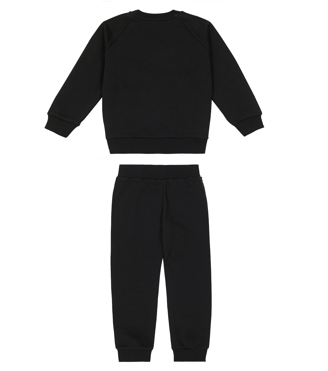 Комплект из хлопковой флисовой толстовки и спортивных штанов Balmain Kids, черный — фото 4