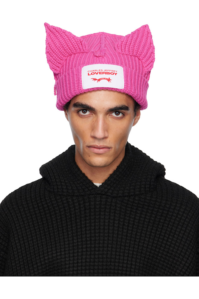 

Шапка с толстыми ушками Charles Jeffrey Loverboy, розовый