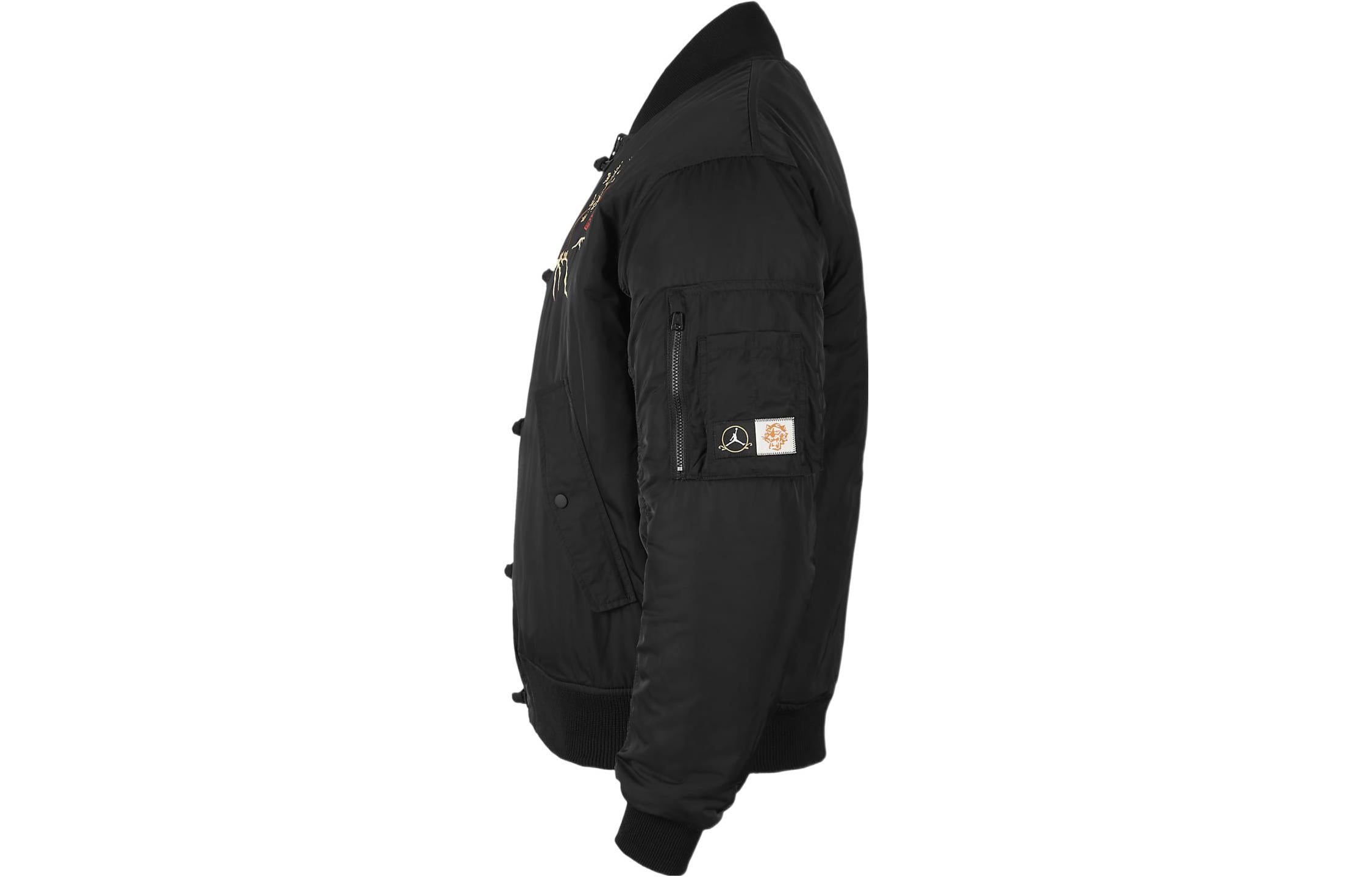Куртка Men's Jordan Logo Embroidered Reversible Aviator Padded Clothes Black Jacket — фото 3