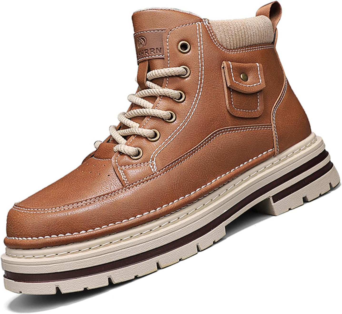 

Мужские мотоциклетные ботинки Чукка на щиколотке, стильная универсальная повседневная обувь для мужчин Spwagym, коричневый