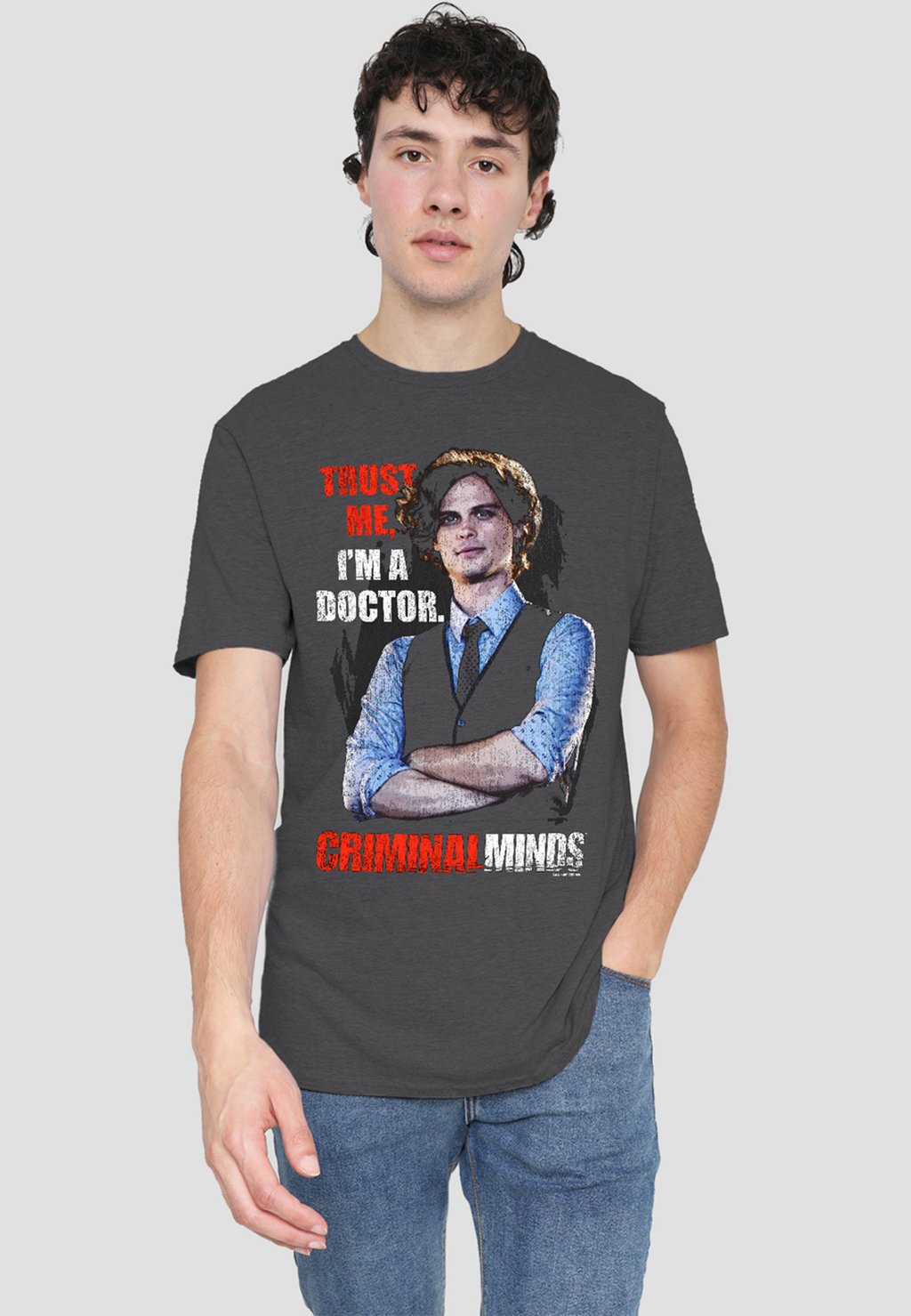 

Футболка с принтом CRIMINAL MINDS TRUST ME Cotton Soul, антрацит