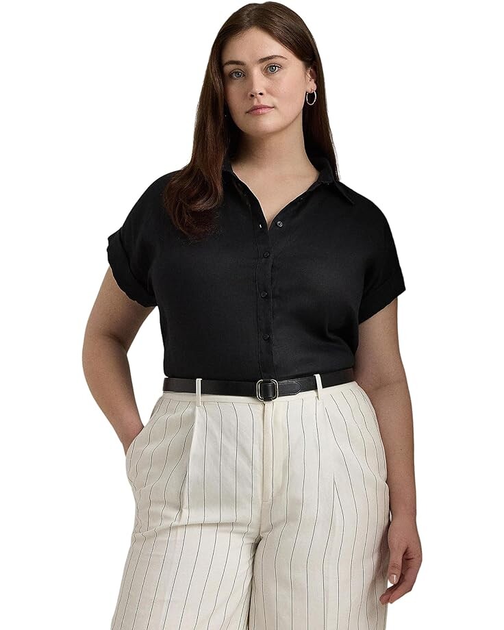 

Рубашка LAUREN Ralph Lauren Plus-Size Linen Dolman-Sleeve, цвет Polo Black